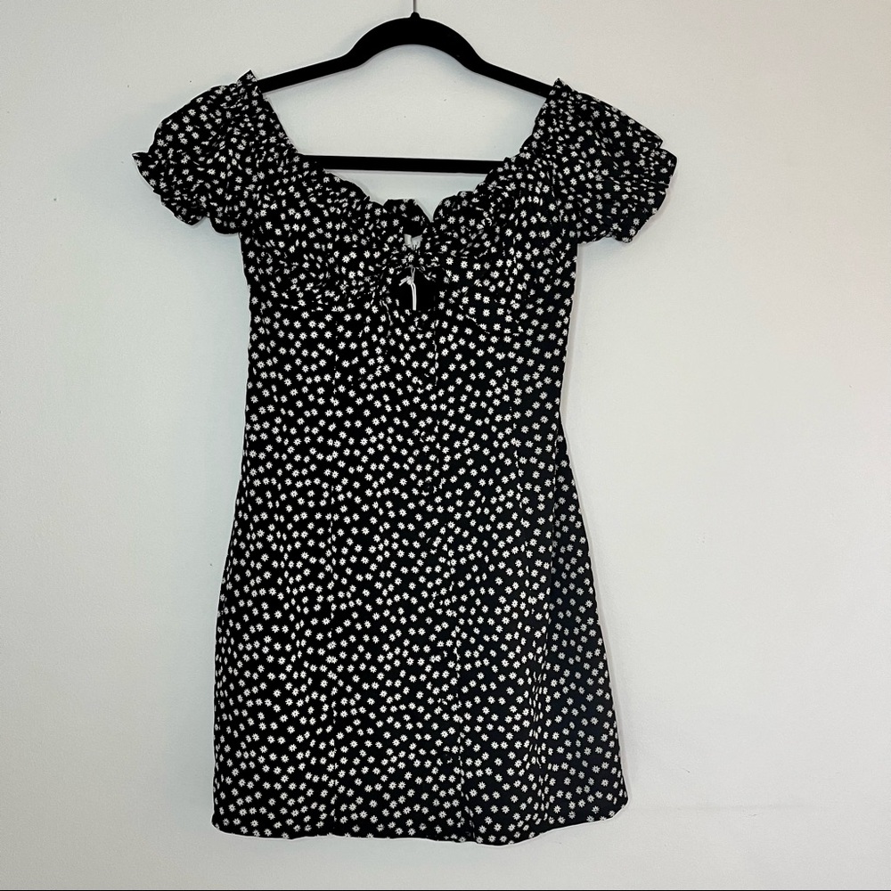 Princess Polly Black Daisy Mini Dress